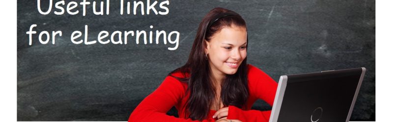 Bridging the skill gap using online resources - image of a smiling girl with a laptop - with caption Useful links for elearning