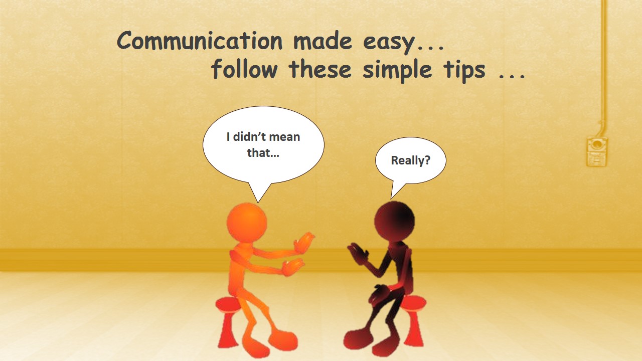 Communication made easy... image of two people sitting and having an argument.