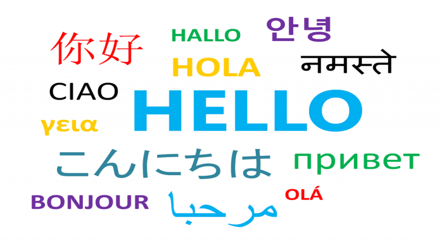 Linguistic career - image of different language script from all over the world saying HELLO